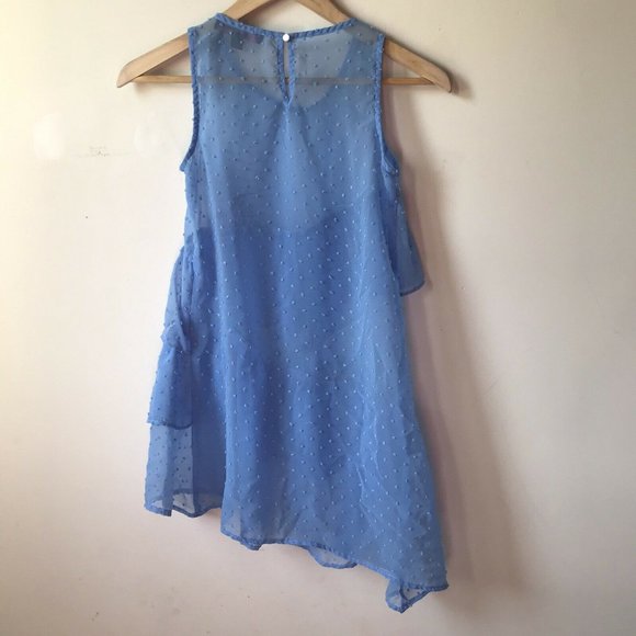 Girls Blue Sleeveless Sundress Beach Coverup size8 - Picture 2 of 7